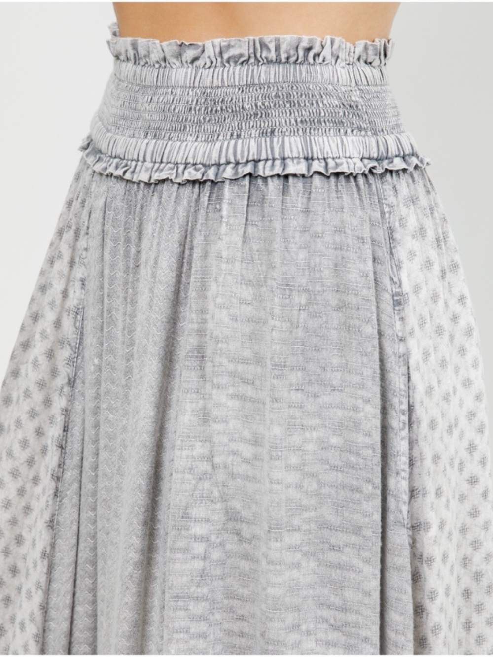 Young Threads Grey Layered Tiered Ruffle Maxi Skirt - Picture 3 of 6